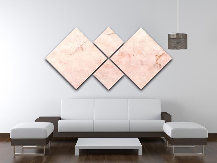 Rose Gold Minimal Marble 4 Square Multi Panel Canvas artwork featuring elegant rose gold and marble design in four square panels.
