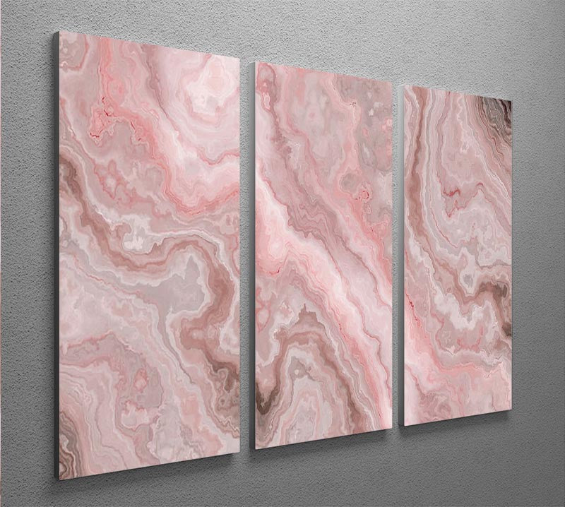 Rose Marble 3 Split Panel Canvas Print showcasing elegant marble design across three panels.