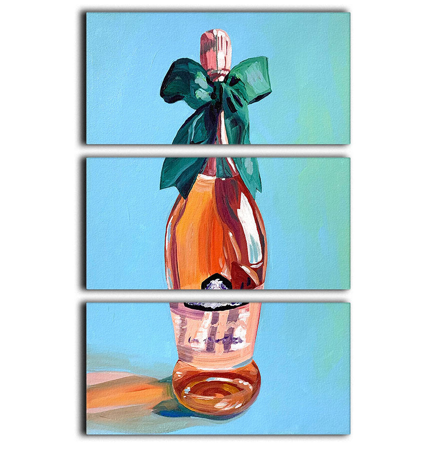 A beautiful 3-panel canvas print featuring rose wine, elegantly designed to enhance any decor.
