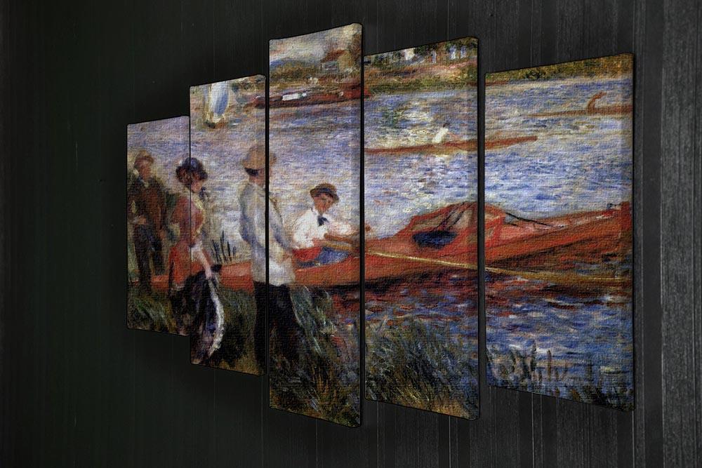 Rowers from Chatou by Renoir, a 5-split canvas artwork showcasing vibrant colors and dynamic scenes of leisure on the water.