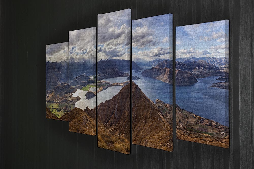 Roy's Peak 5 Split Panel Canvas artwork featuring a stunning landscape divided into five panels.
