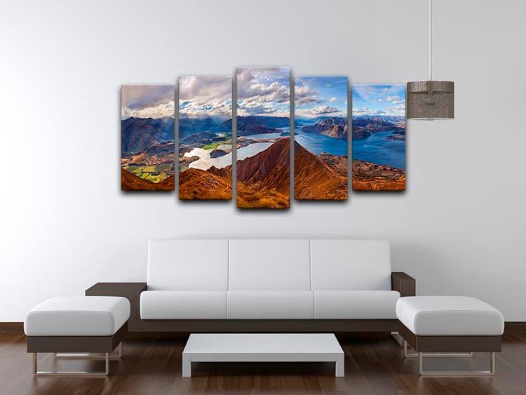 Roy's Peak 5 Split Panel Canvas artwork featuring a stunning landscape divided into five panels.