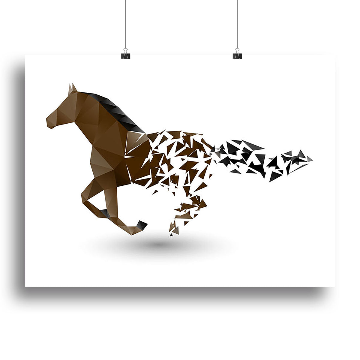 A vibrant canvas print featuring a running horse, showcasing dynamic movement and rich colors, perfect for home decor.