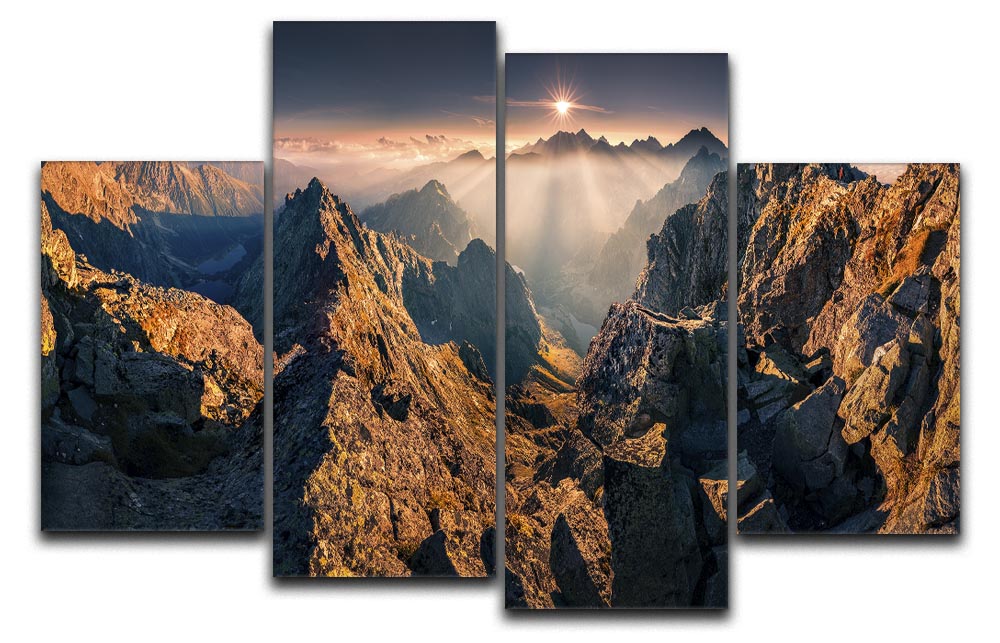 Rysy 4 Split Panel Canvas artwork featuring four equal sections creating a cohesive and dynamic design.