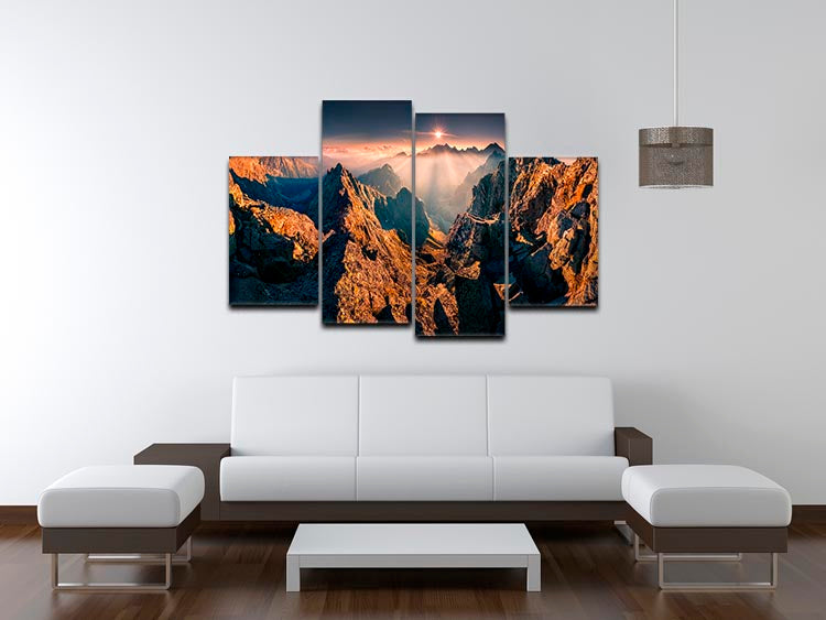 Rysy 4 Split Panel Canvas artwork featuring four equal sections creating a cohesive and dynamic design.