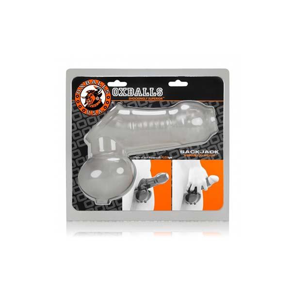 Transparent male adult toy packaging.