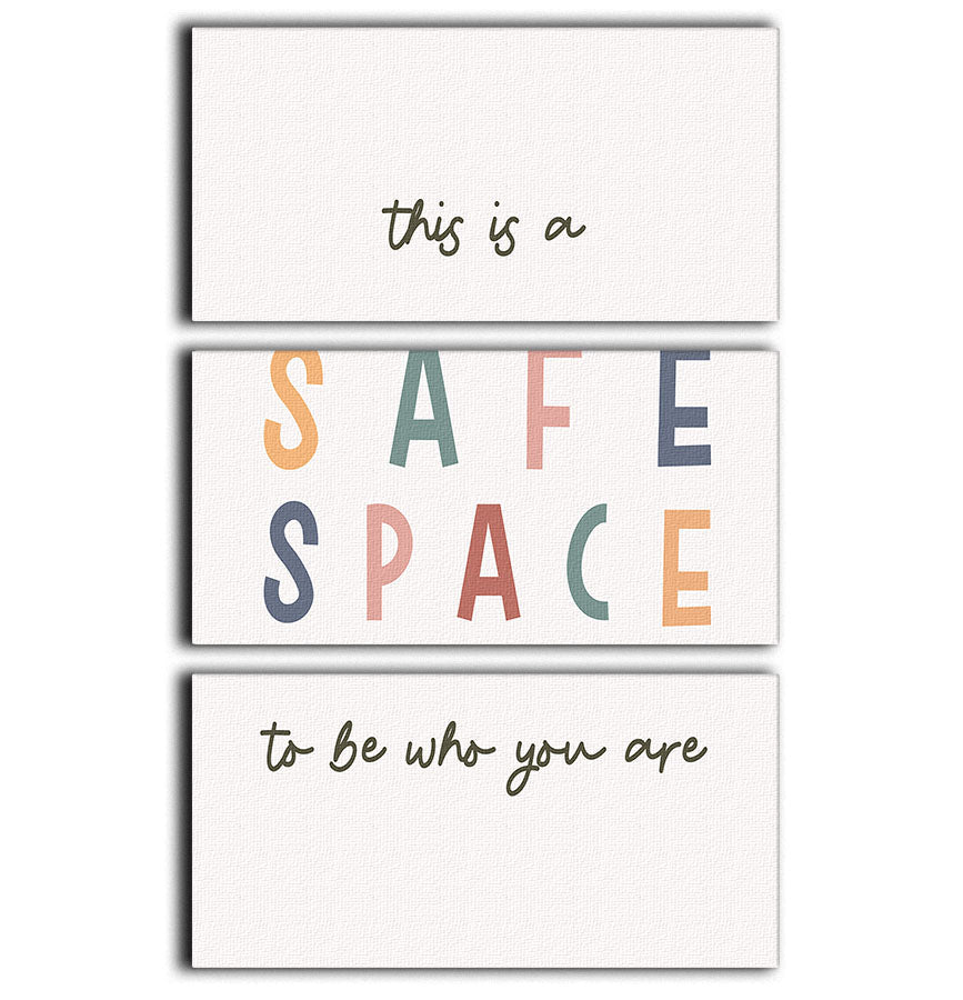 Safe Space 3 Split Panel Canvas Print featuring vibrant colors and elegant design, perfect for home decor.
