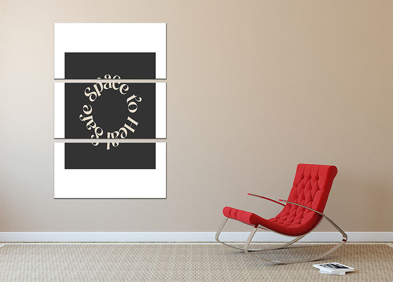 A beautiful 3-panel canvas print titled 'Safe Space To Heal', showcasing a harmonious design that enhances any room's decor.