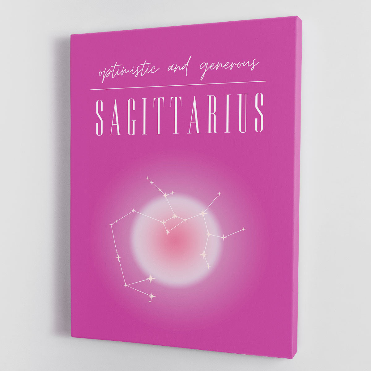Sagittarius Celestial Print showcasing vibrant cosmic design with stars and zodiac symbols, perfect for home decor.