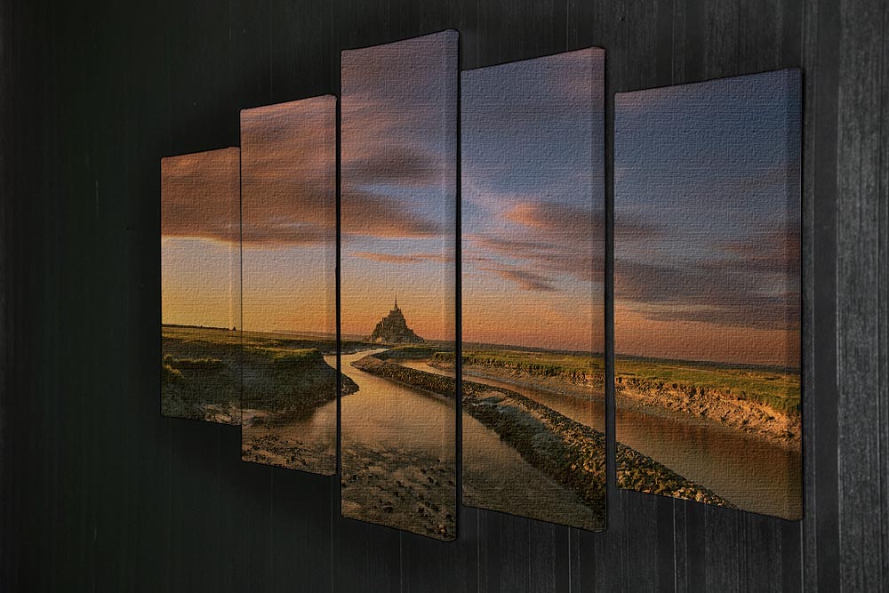 Saint-Michel 5 Split Panel Canvas artwork featuring five panels with a cohesive design, adding depth and dimension to any room.