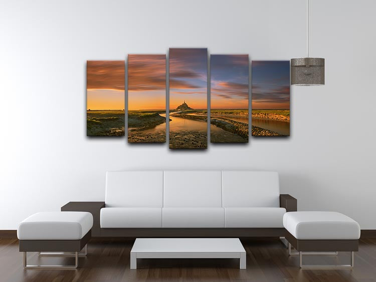 Saint-Michel 5 Split Panel Canvas artwork featuring five panels with a cohesive design, adding depth and dimension to any room.
