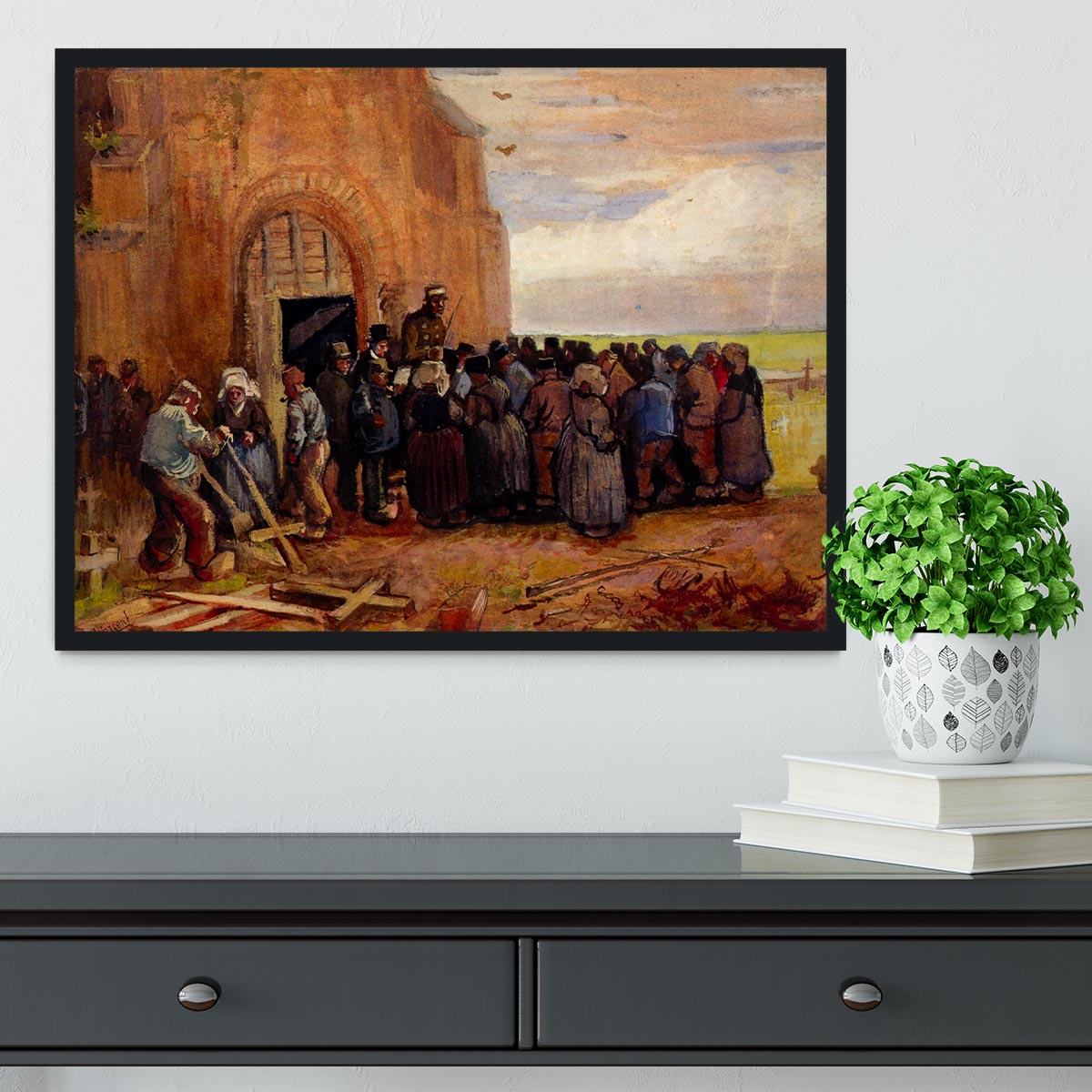 Van Gogh Framed Print featuring building scrap in a stylish handmade frame.