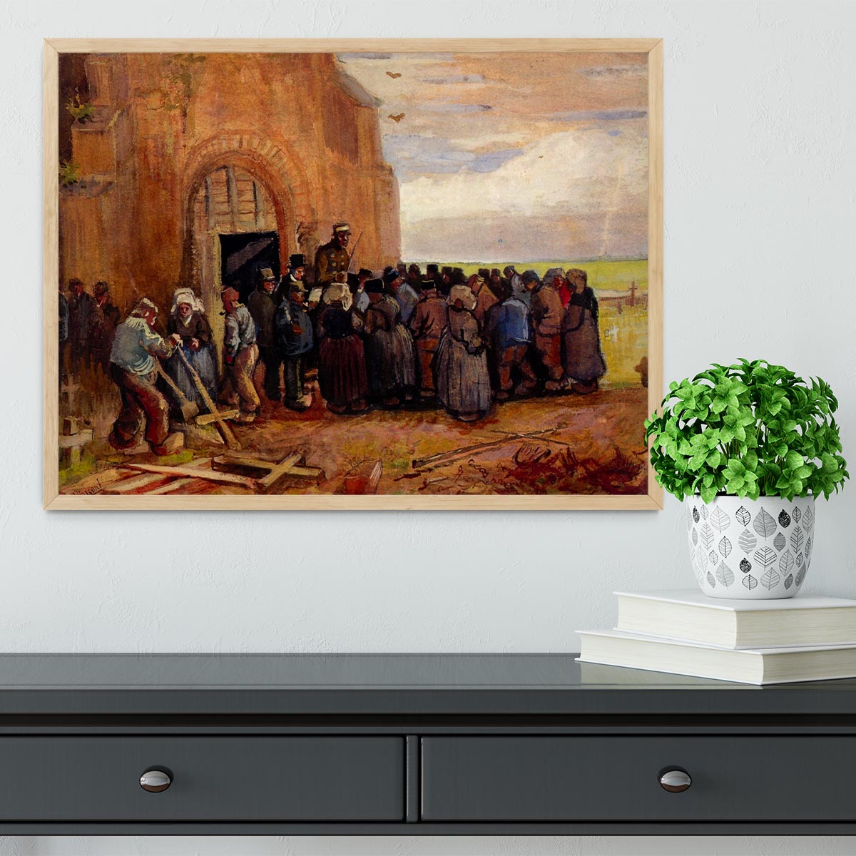 Van Gogh Framed Print featuring building scrap in a stylish handmade frame.