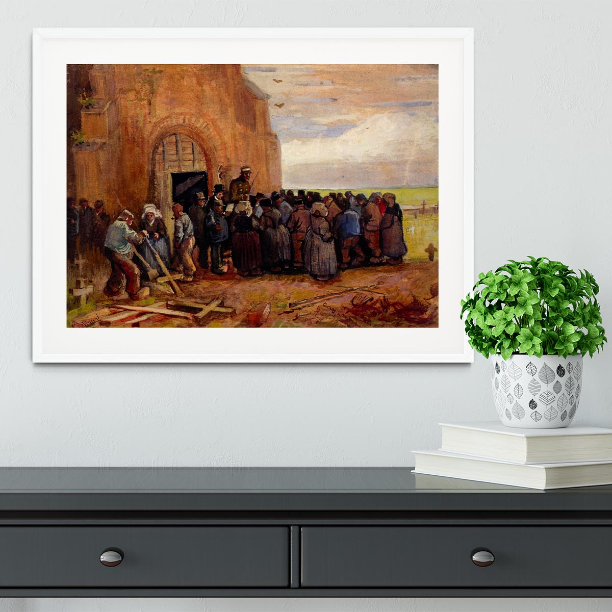 Van Gogh Framed Print featuring building scrap in a stylish handmade frame.