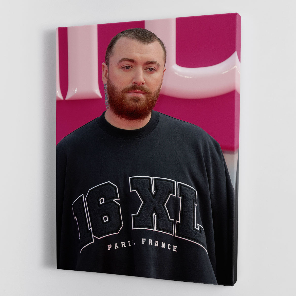 Canvas print or poster featuring Sam Smith at the Barbie premiere, showcasing vibrant colors and stylish design.
