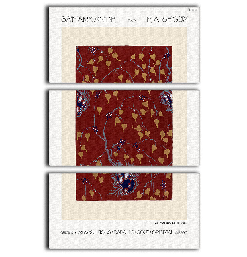 Samarkande 12 3 Split Panel Canvas Print showcasing a stunning design with three high-quality canvases for elegant wall decor.