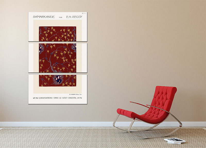 Samarkande 12 3 Split Panel Canvas Print showcasing a stunning design with three high-quality canvases for elegant wall decor.