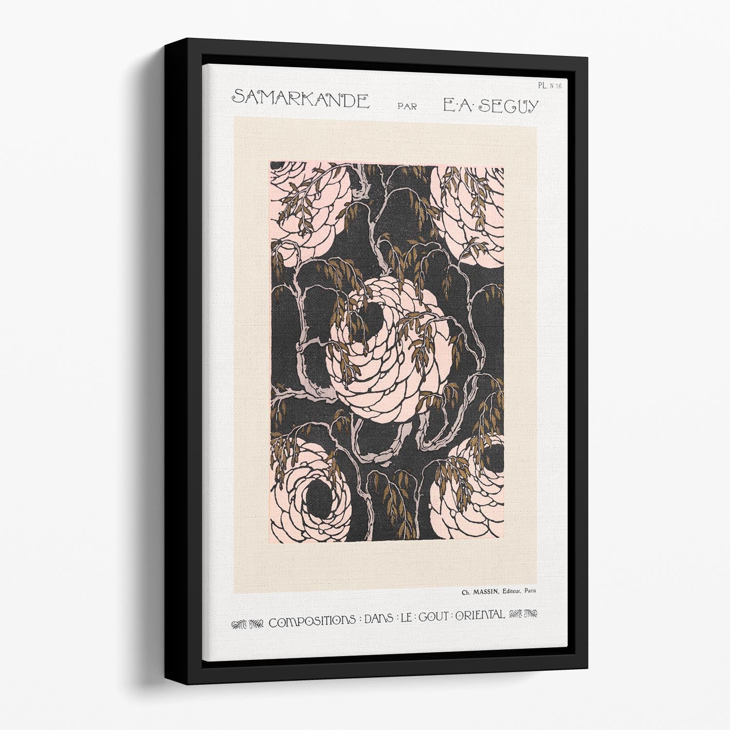 Samarkande 16 Floating Framed Canvas featuring vibrant abstract design in an elegant wooden frame, perfect for modern home decor.