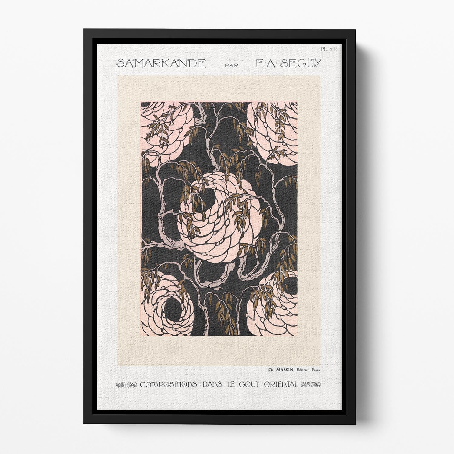 Samarkande 16 Floating Framed Canvas featuring vibrant abstract design in an elegant wooden frame, perfect for modern home decor.