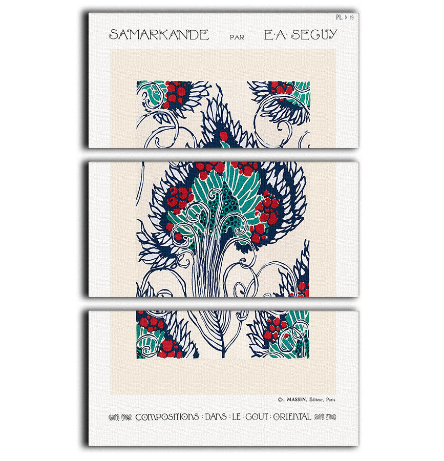 Samarkande 19 3 Split Panel Canvas Print featuring vibrant colors and elegant design, perfect for home or office decor.