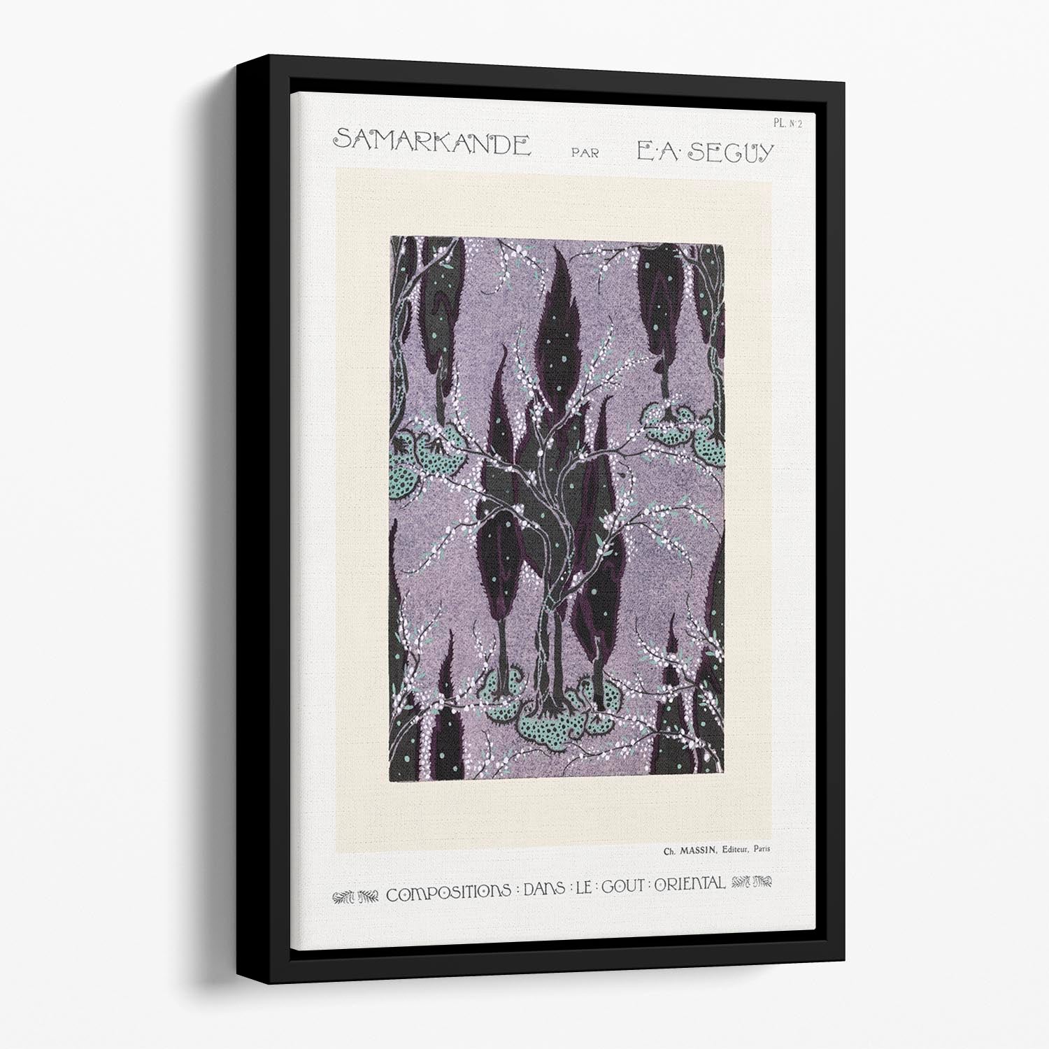 Samarkande 2 Floating Framed Canvas featuring vibrant abstract design in an elegant wooden frame, perfect for modern home decor.