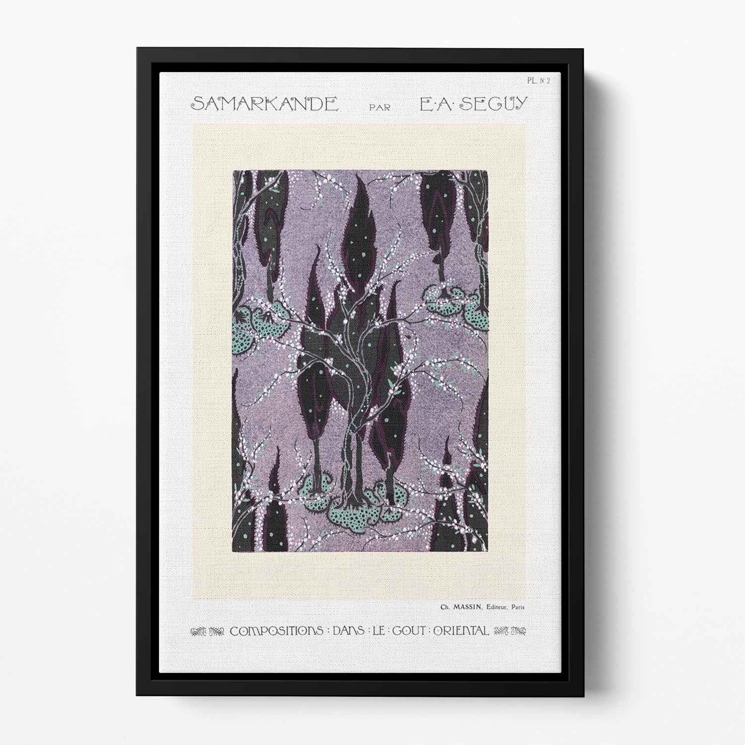 Samarkande 2 Floating Framed Canvas featuring vibrant abstract design in an elegant wooden frame, perfect for modern home decor.