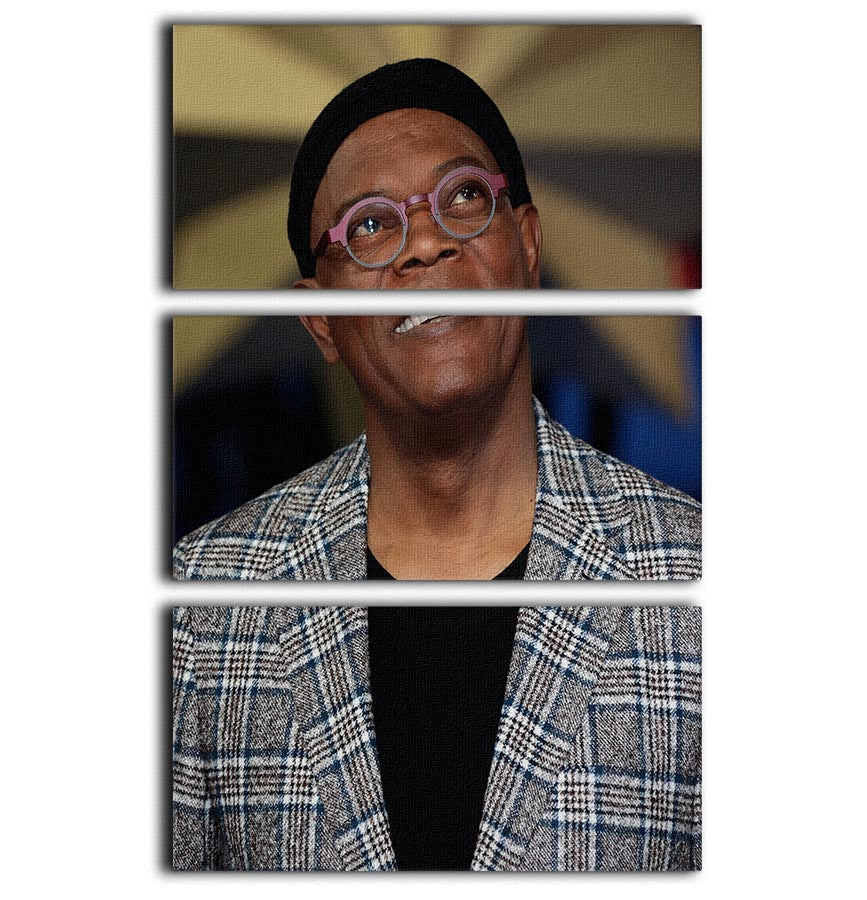 A stunning 3-panel canvas print featuring Samuel L Jackson, showcasing vibrant colors and intricate details, perfect for home or office decor.
