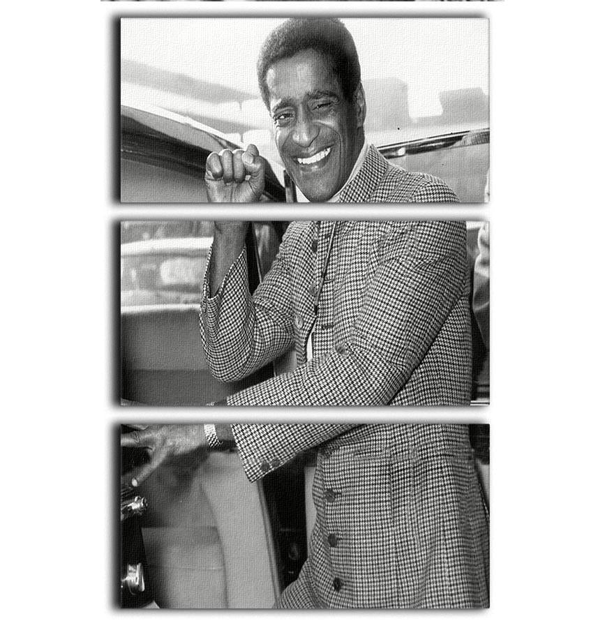 A stunning 3-panel canvas print featuring Sammy Davis Jr from 1969, showcasing vibrant colors and intricate details.