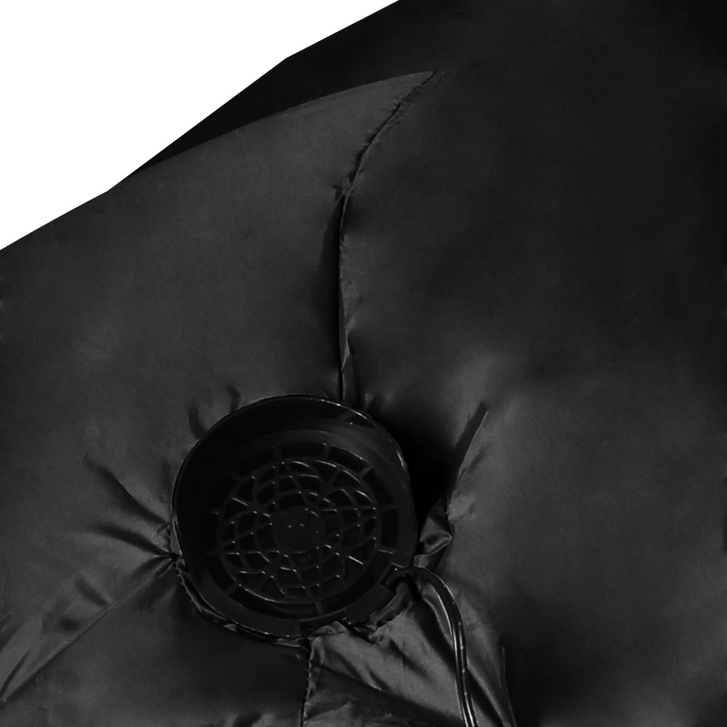 Santaco Inflatable Christmas Decor Tractor Santa with LED lights, standing 1.4 meters tall, perfect for festive outdoor decoration.