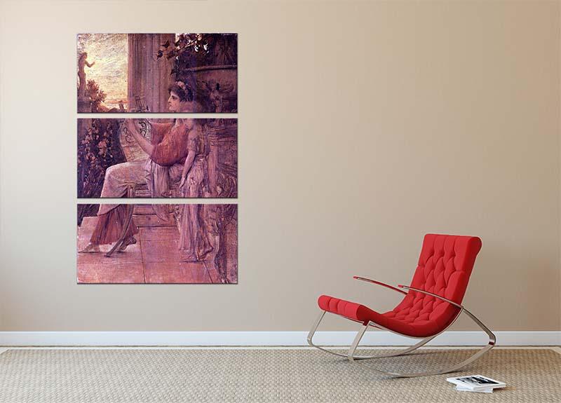 Three-panel canvas print of Sapho by Klimt, showcasing vibrant colors and intricate details, perfect for home decor.