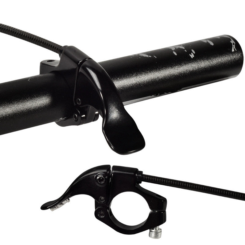 Satori S'Presso A Overbar Remote Lever for dropper seat posts, showcasing its ergonomic design and cable adjuster.