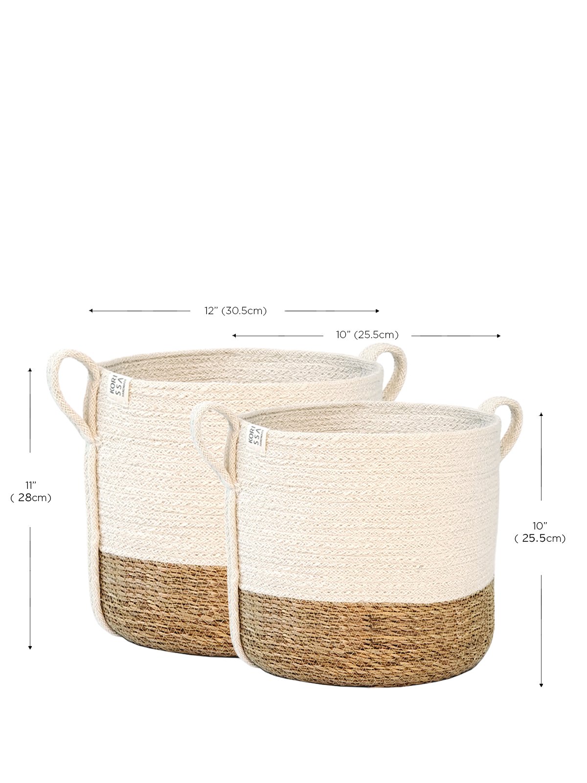 Savar Basket with Side Handle made from natural jute and seagrass, showcasing its unique handwoven design and eco-friendly materials.