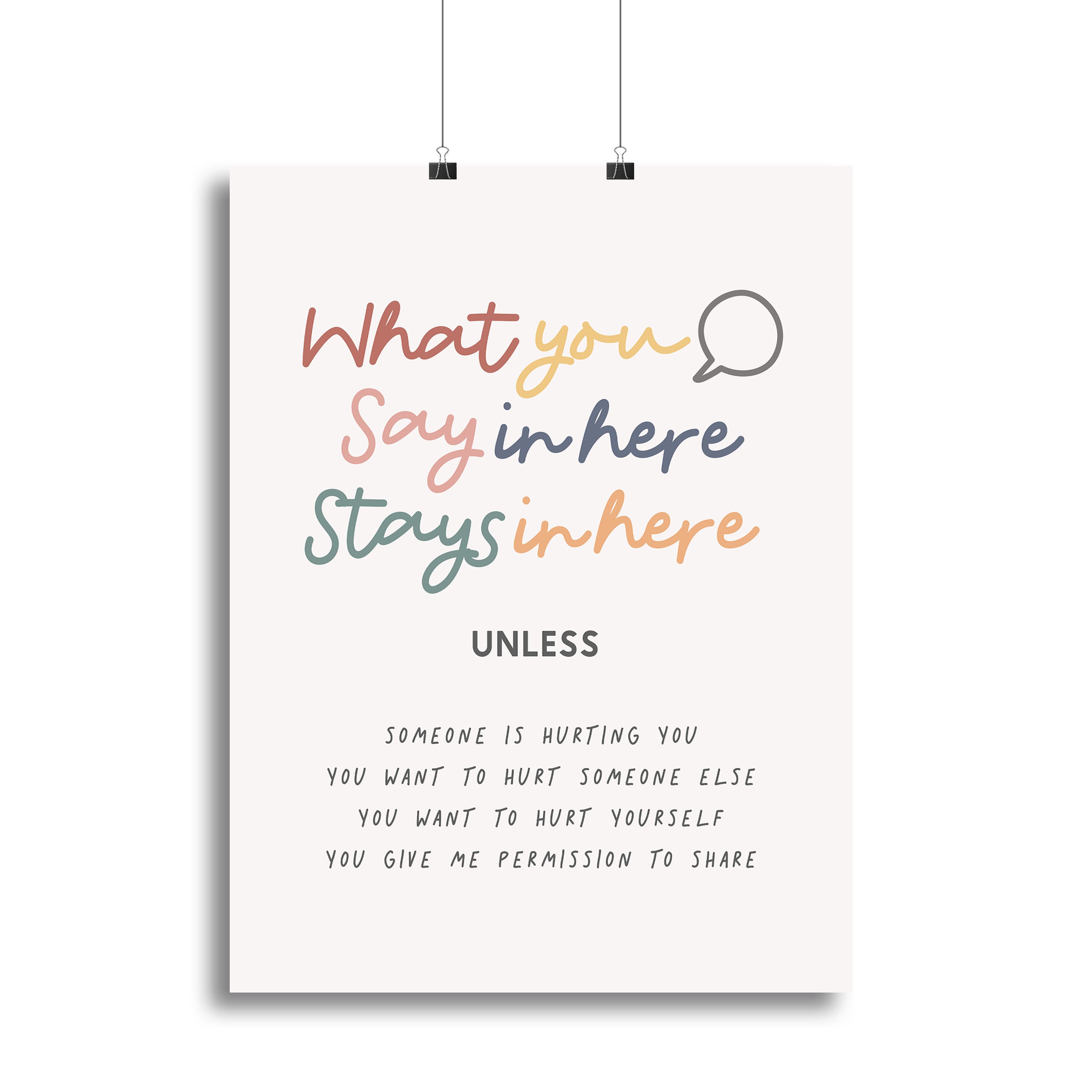 Say Here Stays Here canvas print featuring modern art design, perfect for home or office decor.