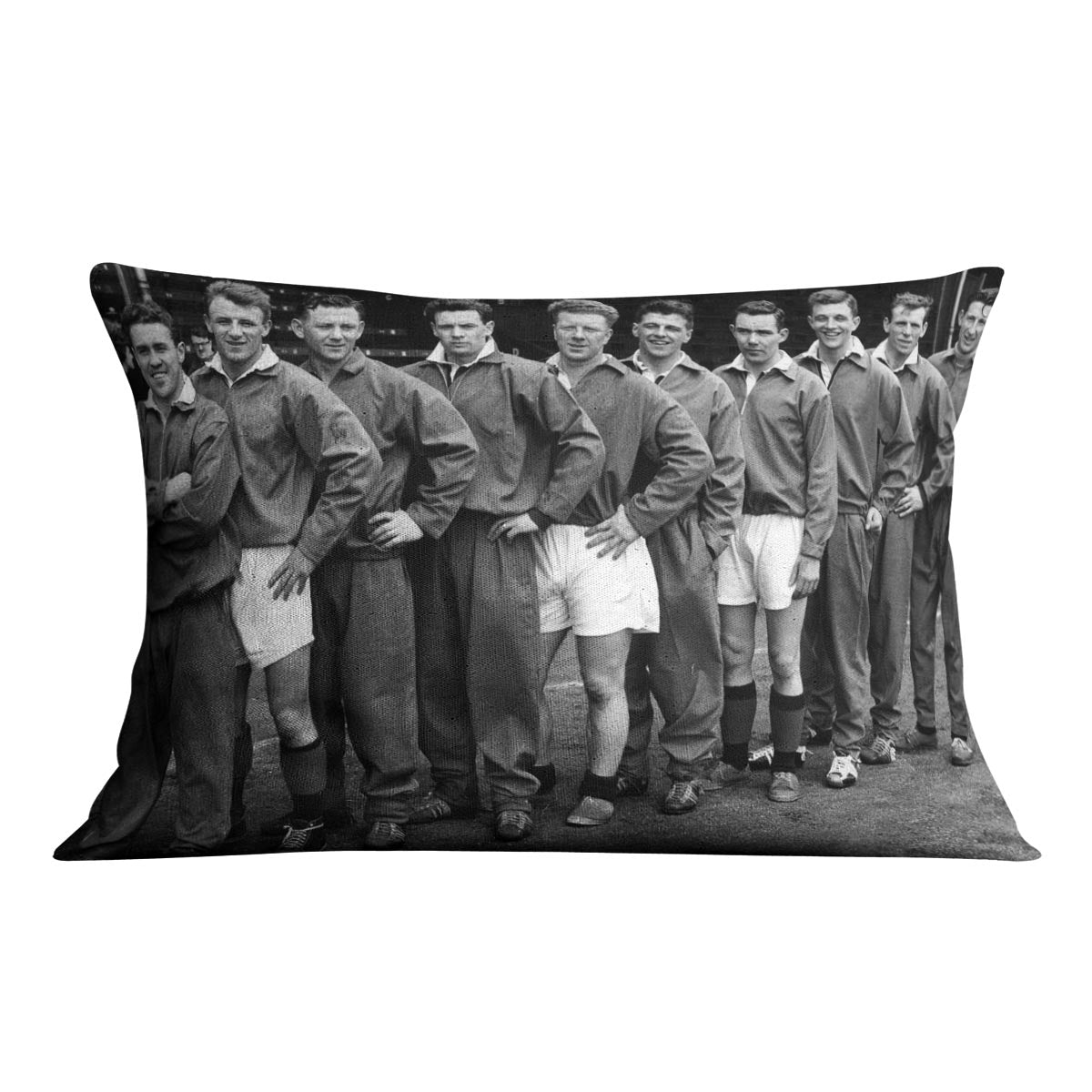 A vibrant cushion featuring the Scotland Football Team 1959 design, made from luxurious vegan faux suede, showcasing rich colors and a stylish abstract pattern.