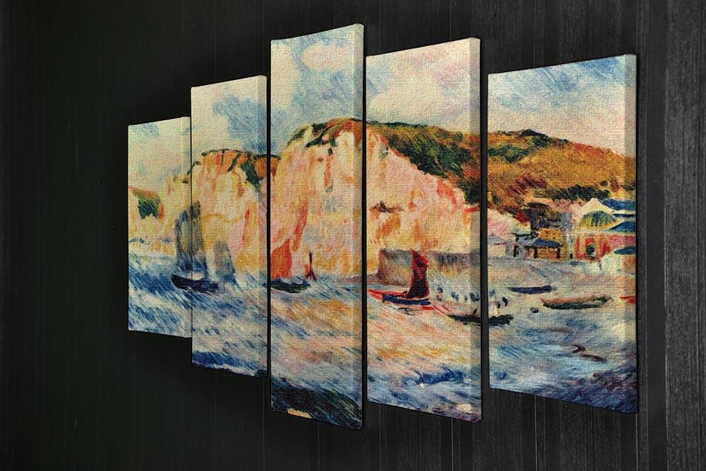 A beautiful 5-split canvas artwork featuring Renoir's Sea and Cliffs, showcasing vibrant colors and dynamic design.