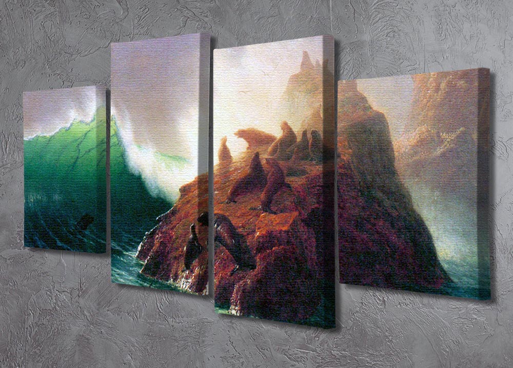 Seal Rock California 4 Split Panel Canvas artwork featuring serene coastal scenery divided into four panels.