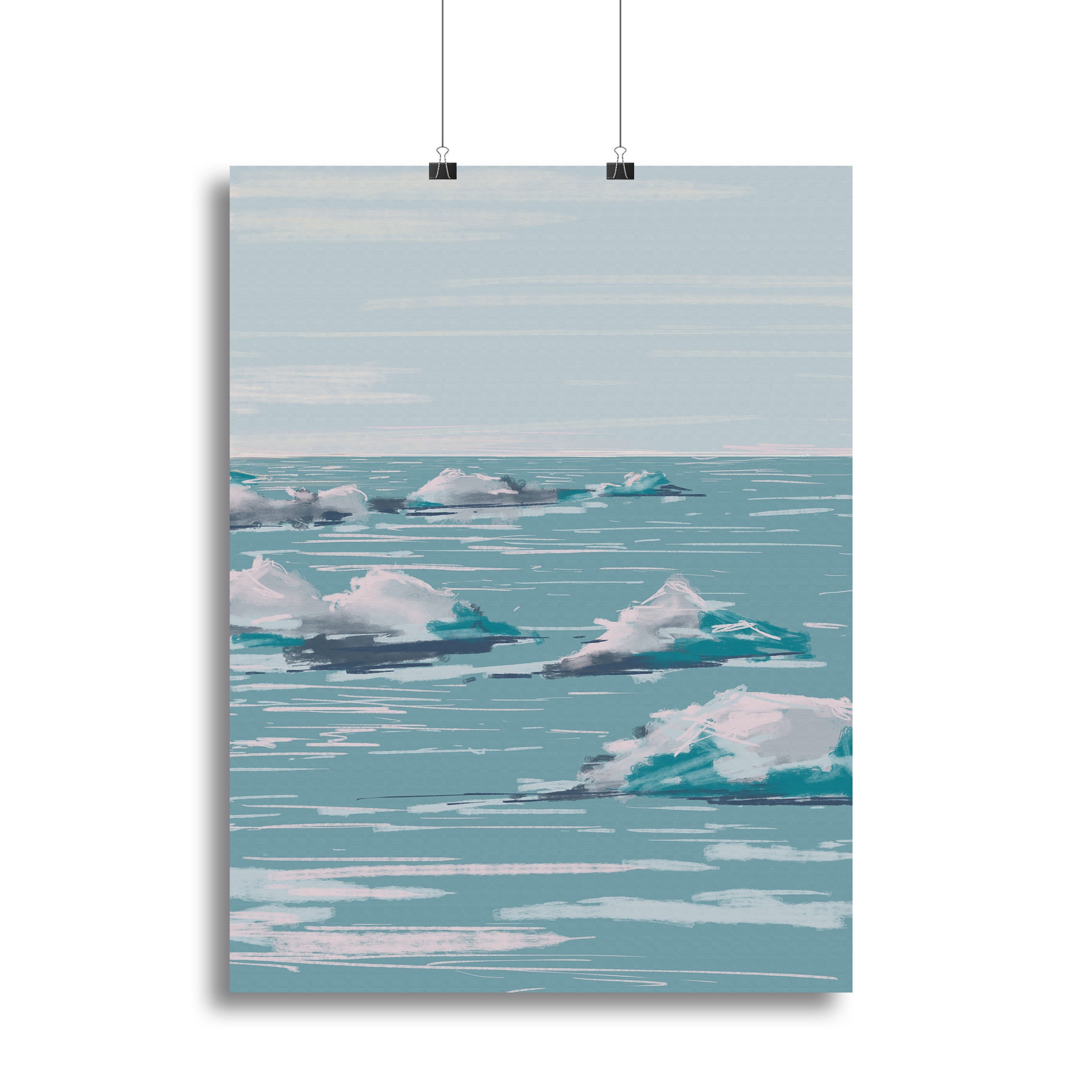 A beautiful Seascape Canvas Print showcasing serene ocean waves and a vibrant sunset, perfect for home decor.
