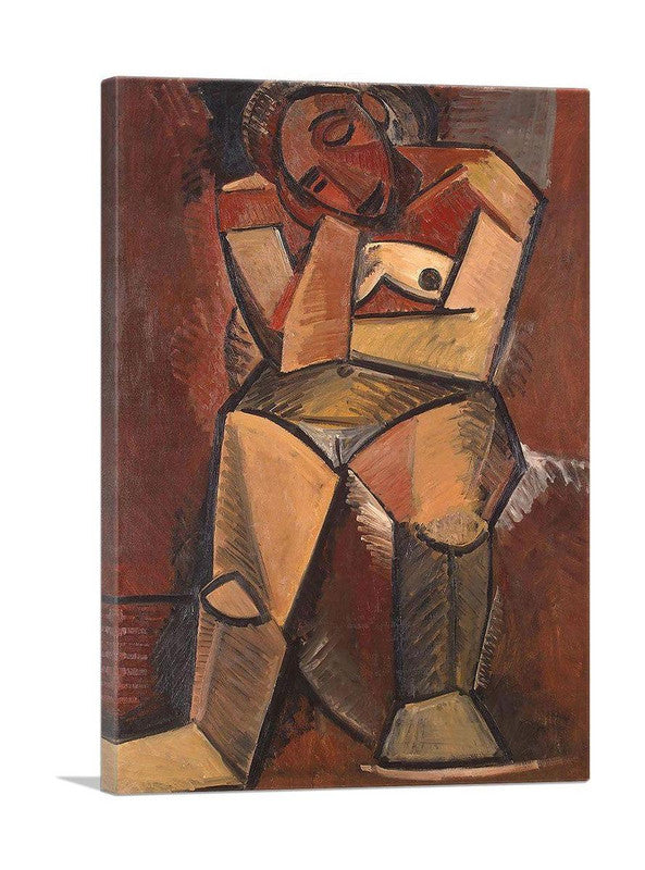 Seated Woman 1908 canvas art featuring an elegant seated figure, showcasing intricate details and rich colors.