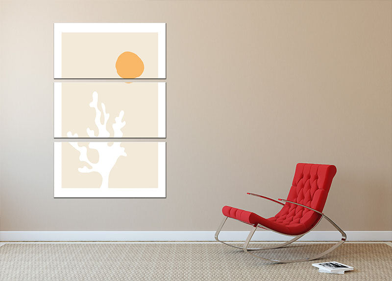 A beautiful 3-panel canvas print featuring seaweed in sunlight, showcasing vibrant colors and intricate details, perfect for home decor.