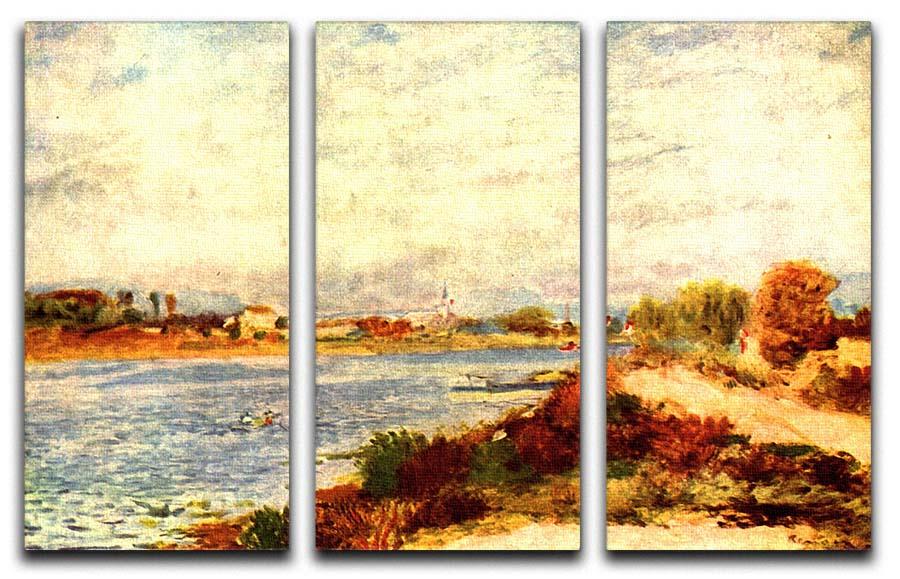 Three-panel canvas print of Renoir's Seine in Argenteuil, showcasing vibrant colors and intricate details.