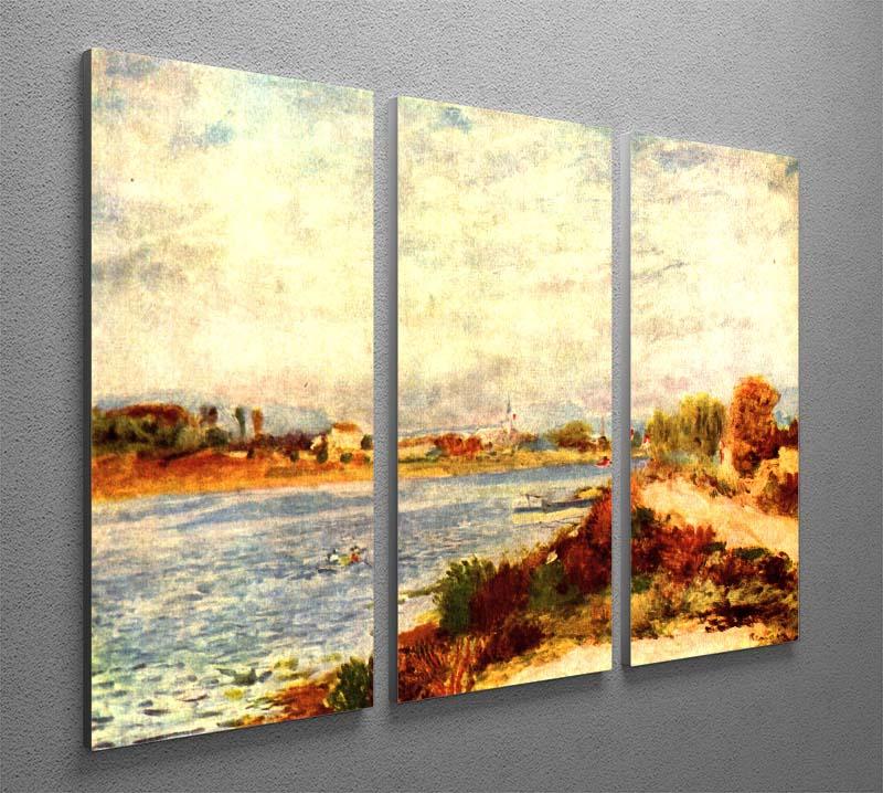 Three-panel canvas print of Renoir's Seine in Argenteuil, showcasing vibrant colors and intricate details.