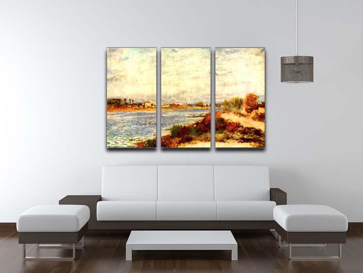 Three-panel canvas print of Renoir's Seine in Argenteuil, showcasing vibrant colors and intricate details.