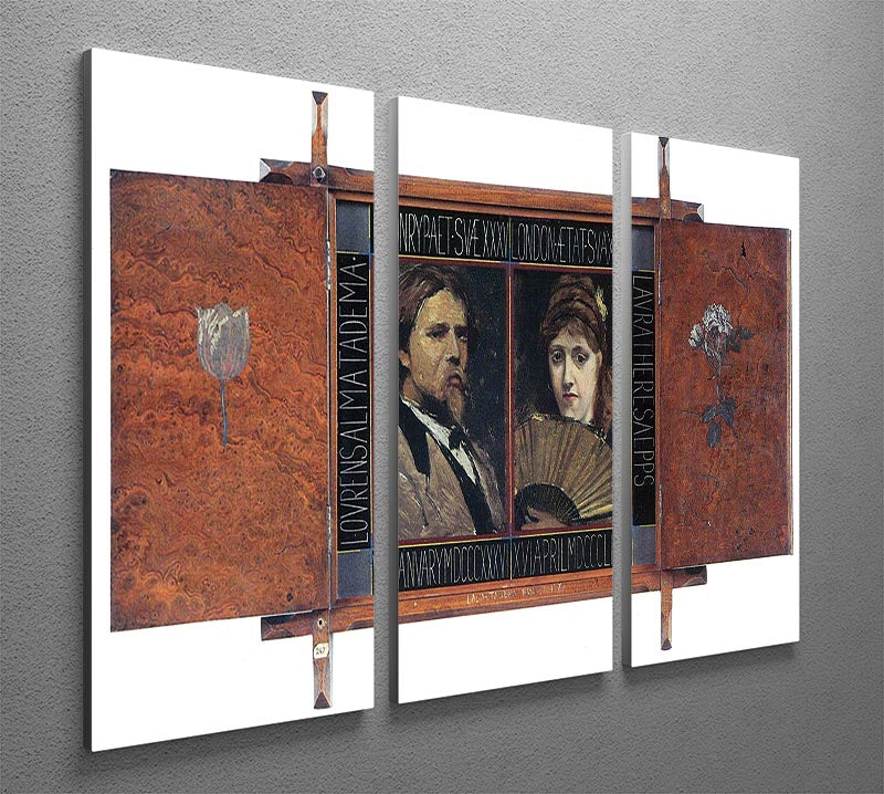 A stunning 3-panel canvas art featuring the self-portrait by Lawrence Alma Tadema and Laura Theresa Epps, showcasing intricate details and vibrant colors.