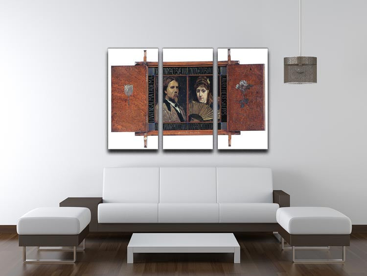 A stunning 3-panel canvas art featuring the self-portrait by Lawrence Alma Tadema and Laura Theresa Epps, showcasing intricate details and vibrant colors.