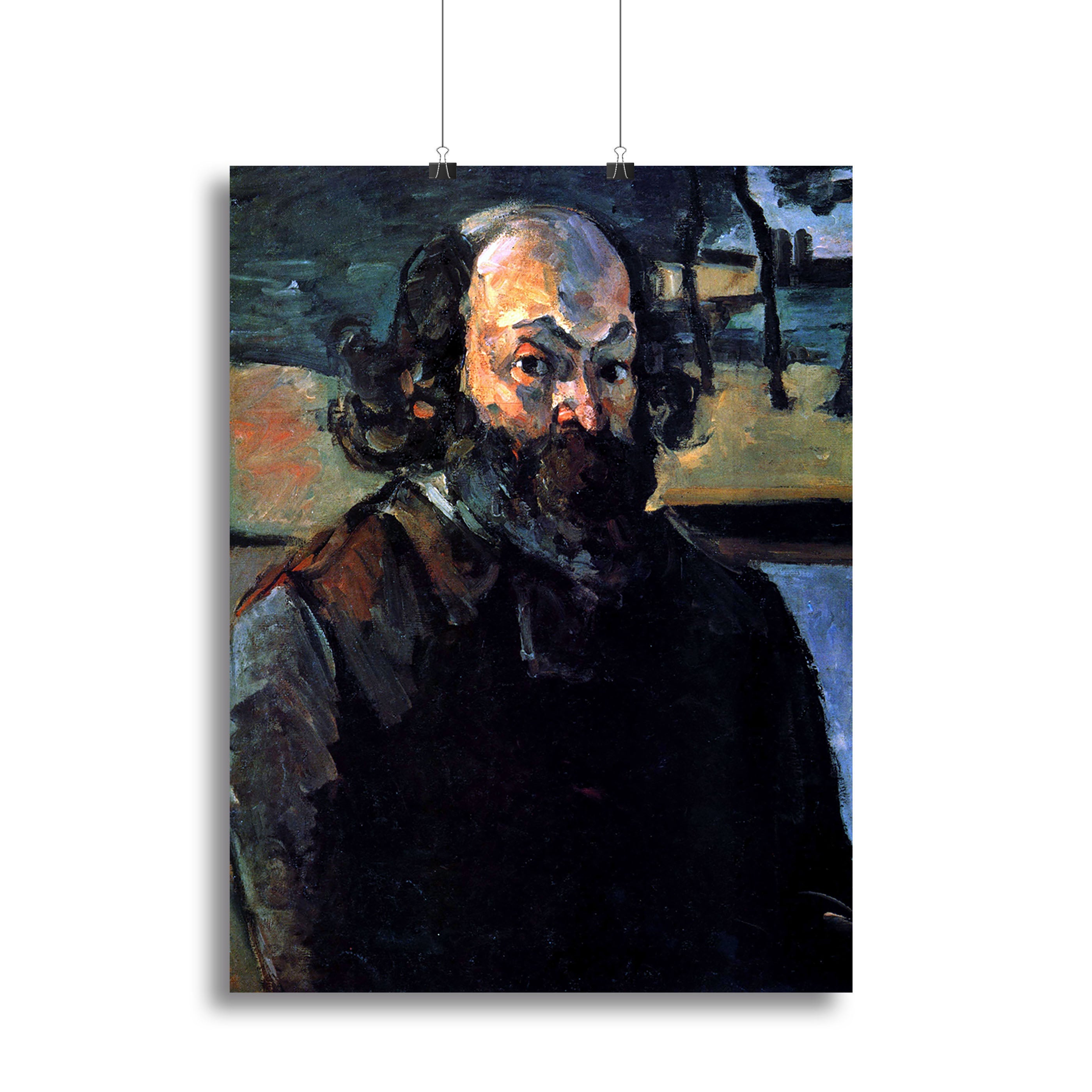 Canvas print of Self Portrait by Cezanne, showcasing vibrant colors and expressive brushwork, perfect for art lovers.