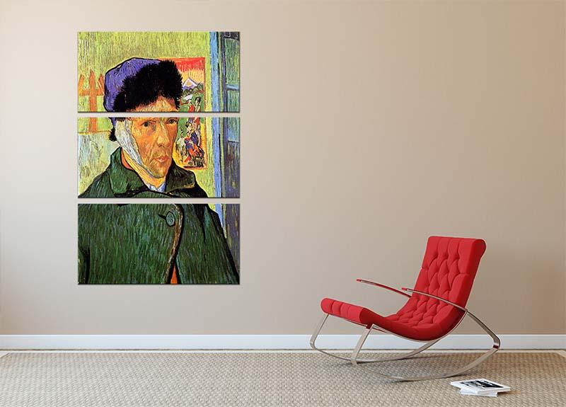 Self-Portrait 11 by Van Gogh 3 Split Panel Canvas Print featuring vibrant colors and intricate details across three panels.