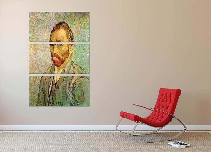 Self-Portrait 2 by Van Gogh, 3-panel canvas print showcasing vibrant colors and intricate details.
