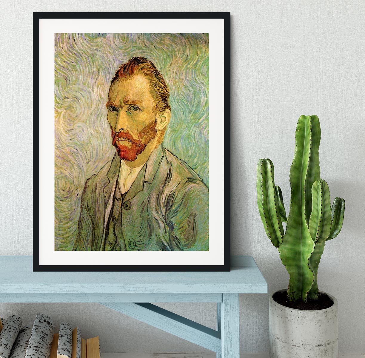 Framed print of Van Gogh's Self-Portrait 2, showcasing vibrant colors and high-quality craftsmanship in a stylish frame.