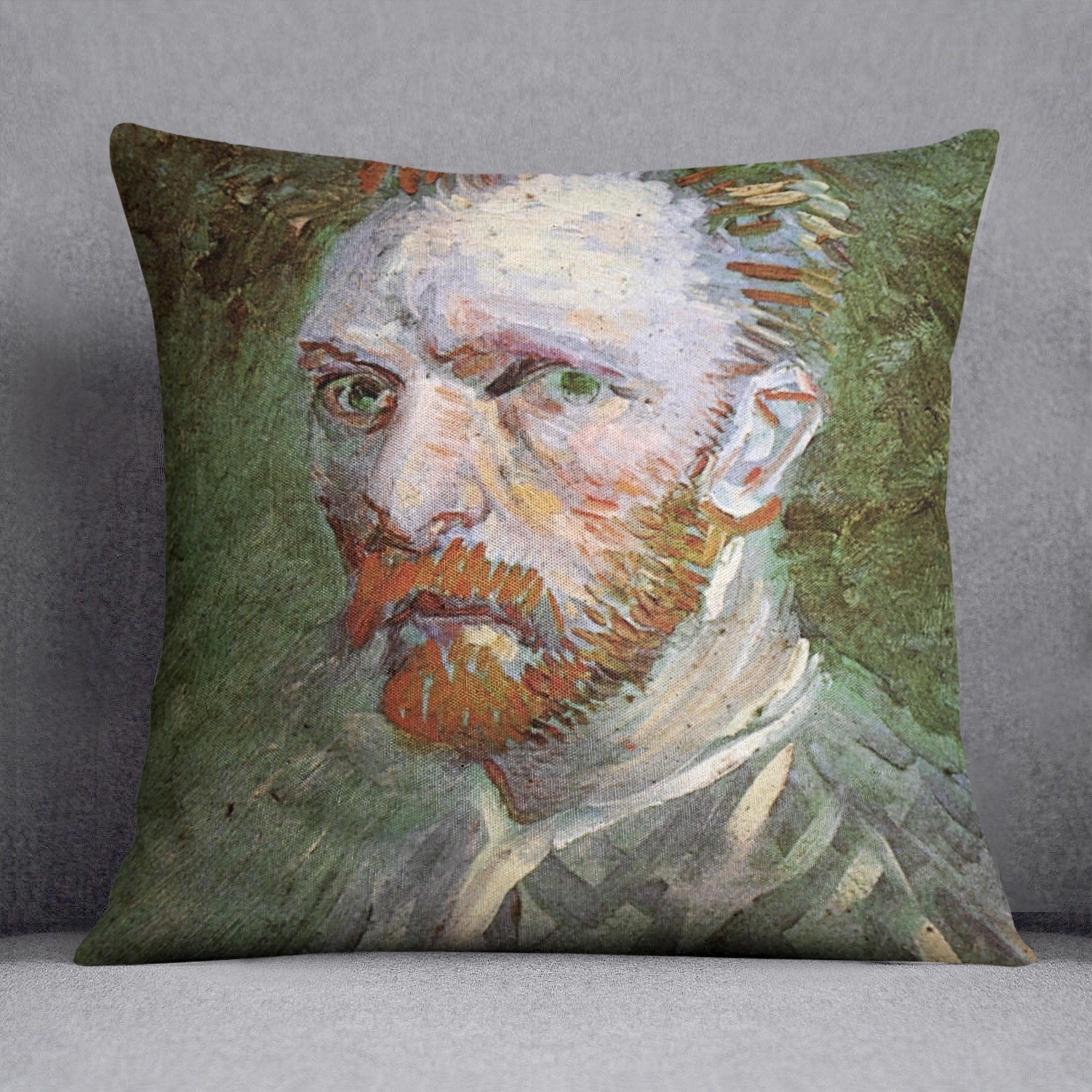 Self-Portrait 4 by Van Gogh Cushion featuring vibrant colors on luxurious vegan faux suede, perfect for home decor.