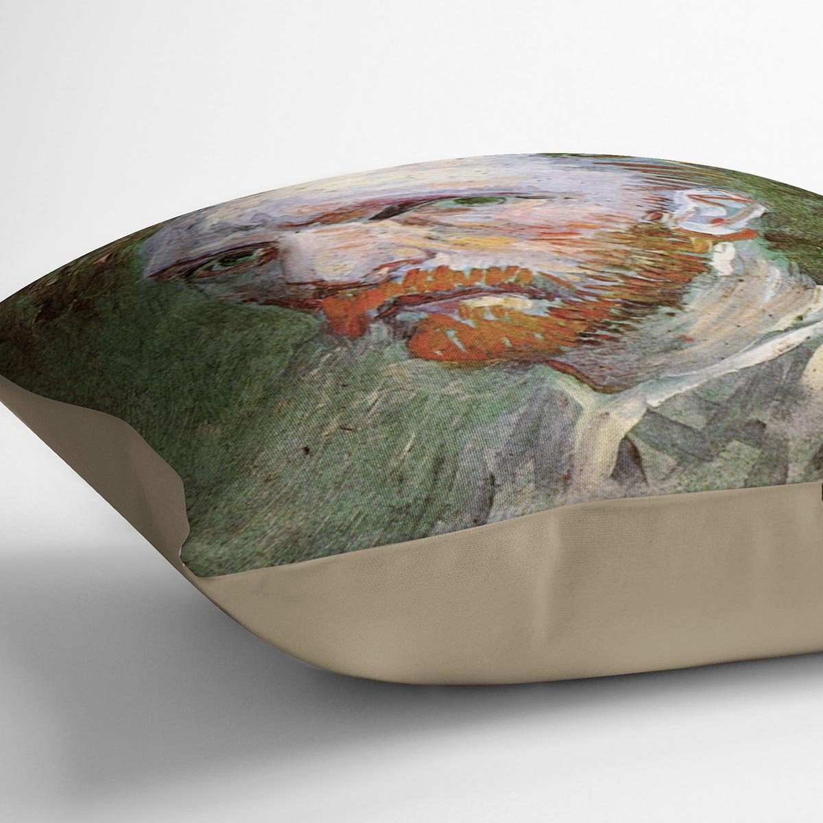 Self-Portrait 4 by Van Gogh Cushion featuring vibrant colors on luxurious vegan faux suede, perfect for home decor.